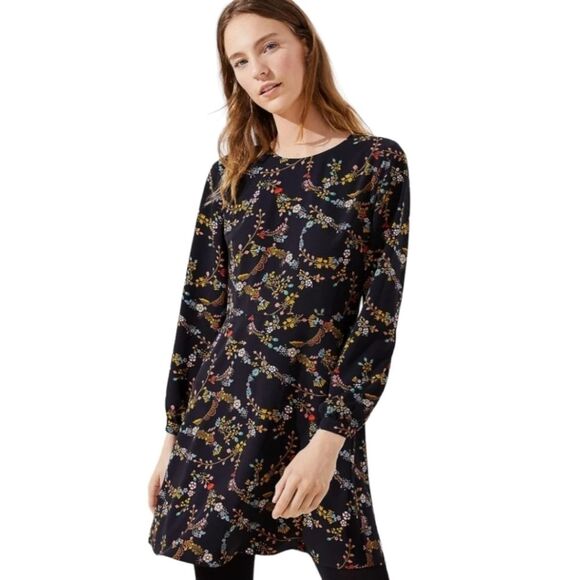Loft Flower Garland Flare Floral Dress size 2 - Picture 1 of 8